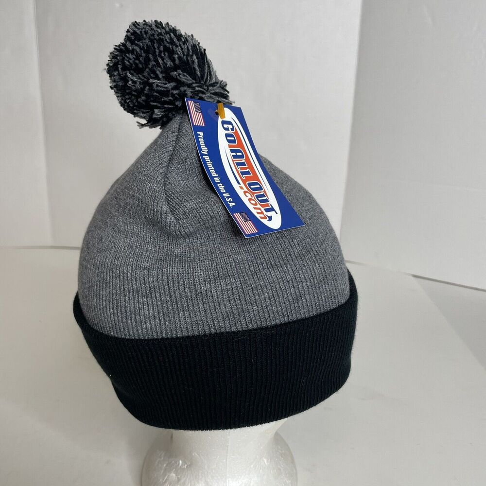 New 23 GOAT Winter Beanie, Gray/Black, Knit, Pom, Acrylic NWT - Picture 4 of 9